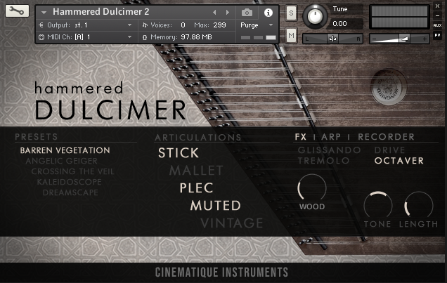 CINEMATIQUE INSTRUMENTS Hammered Dulcimer 2
